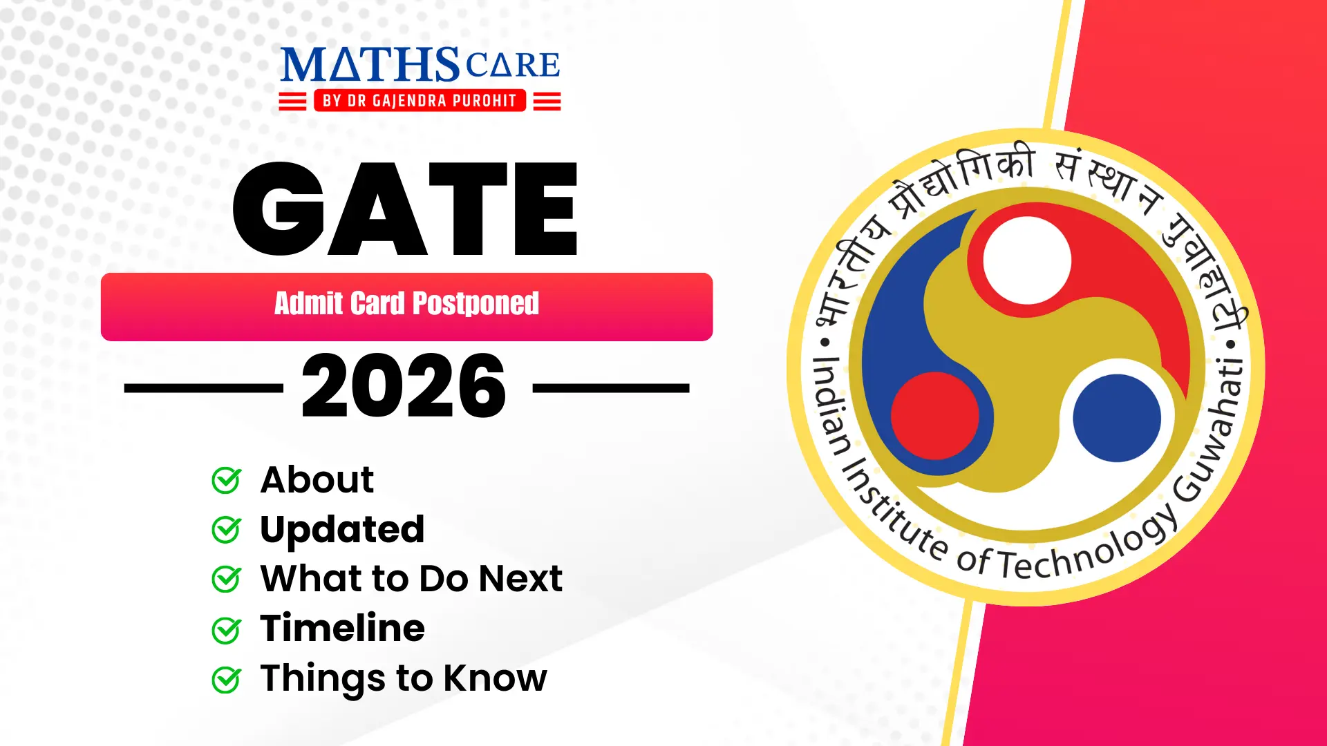 GATE 2026 Admit Card Postponed – Latest Update, Revised Date Soon